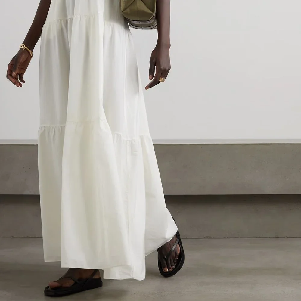 EMPORIO SIRENUSE Colette tiered cotton-poplin halterneck maxi dress - Picture 2 of 4